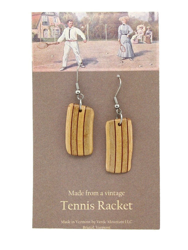 Verde Mountain - Tennis Racket Vertical Earrings - A Slice of Vermont